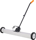 36'' Magnetic Sweeper with Quick Release Handle 30 lb Capacity Rolling Magnet Heavy Duty Push-Type Pick-Up Sweeper with 7 Inch Wheels for Nails Screws Metal Debris Black and Silver