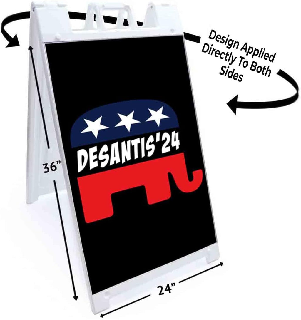 Desantis 2024 (24' X 36') Standard A-Frame Signicade, Includes Decal Applied to Stand | Election, Political, Republican, Vote