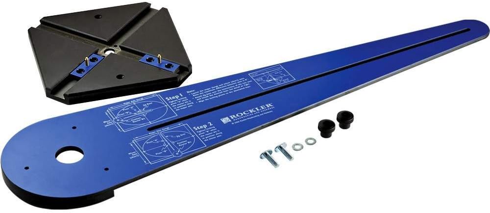 Rockler Ellipse Router Circle Cutting Jig – Easy to Use Circle Routing jig - Plunge Router Jigs for Wood Working – Jigsaw Guide for Cutting with Guide Arm, Dovetail Keys, and More