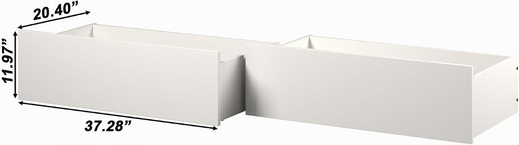 AFI Twin/Full Under Bed Storage Drawers (Set of 2), White