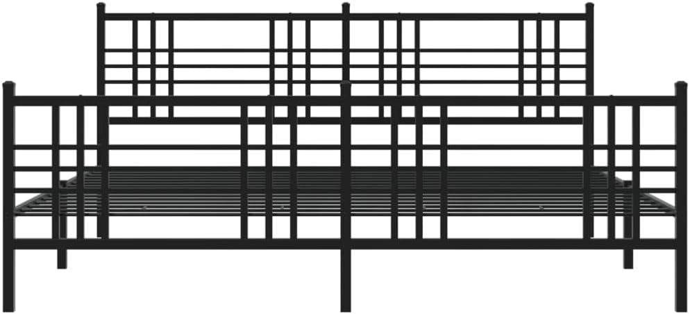 Black Steel Full Bed Frame Rectangular Traditional Design with Underbed Storage Space, Heavy Duty Metal Bed Frame for Master Bedroom and Guest Room, Durable Construction