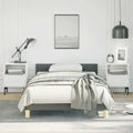 Twin XL Upholstered Bed Frame with Headboard in Dark Grey 100% Polyester Fabric, Engineered Wood Structure for Lasting Durability and Easy Assembly, Modern Minimalist Design