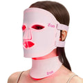 IFAE Red Light Therapy for Face and Neck, Red Light Therapy Mask with 850nm Infrared (NIR) Portable Led Face Mask with Eye Protection and Remote for True Anti-Wrinkles Skincare at Home Pink