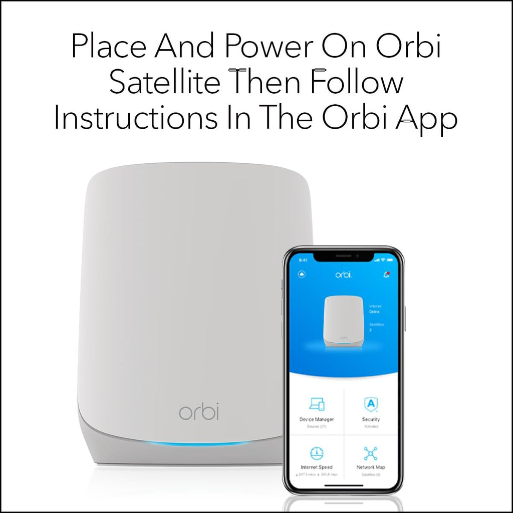 NETGEAR Orbi Whole Home Tri-Band Mesh WiFi 6 Add-on Satellite (RBS760) – Works with Your Orbi WiFi 6 System - Adds Coverage up to 2,500 sq. ft. - AX5400 up to 5.4Gbps (Renewed)