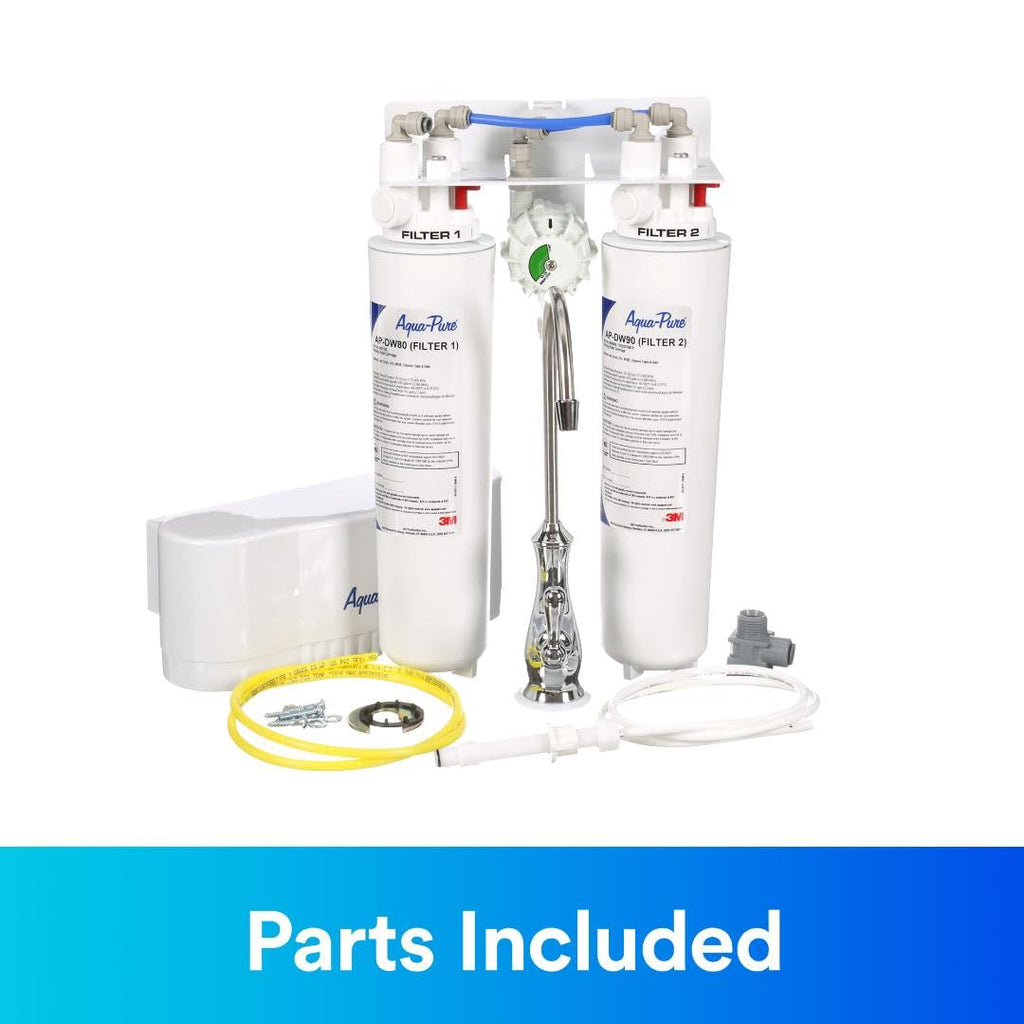 3M Aqua-Pure DWS1000 Under Sink Water Filter System, Removes Lead, Microplastics, Asbestos, Mercury, Particulates, Contaminants, VOC's