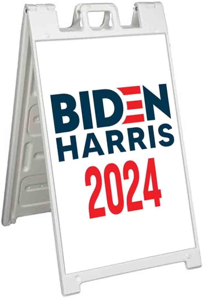 Biden Harris 2024 (24' X 36') Standard A-Frame Signicade, Includes Decal Applied to Stand | Election, Political, Democrat, Vote