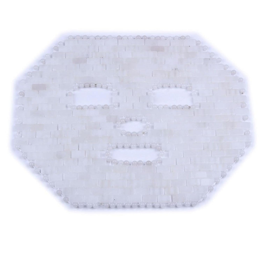 Rose Quartz Mask Cold Therapy Face Mask Reusable Jade Ice Sleeping Mask Beauty Skincare Massage Tool for Depuffing Anti-Aging Dark Circles (Color : Shiraishi)