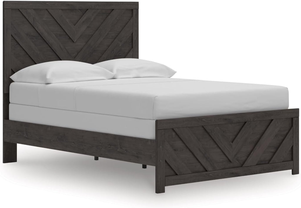 Signature Design by Ashley Prendonea Farmhouse Full Panel Bed, Foundation or Box Spring Needed, Gray
