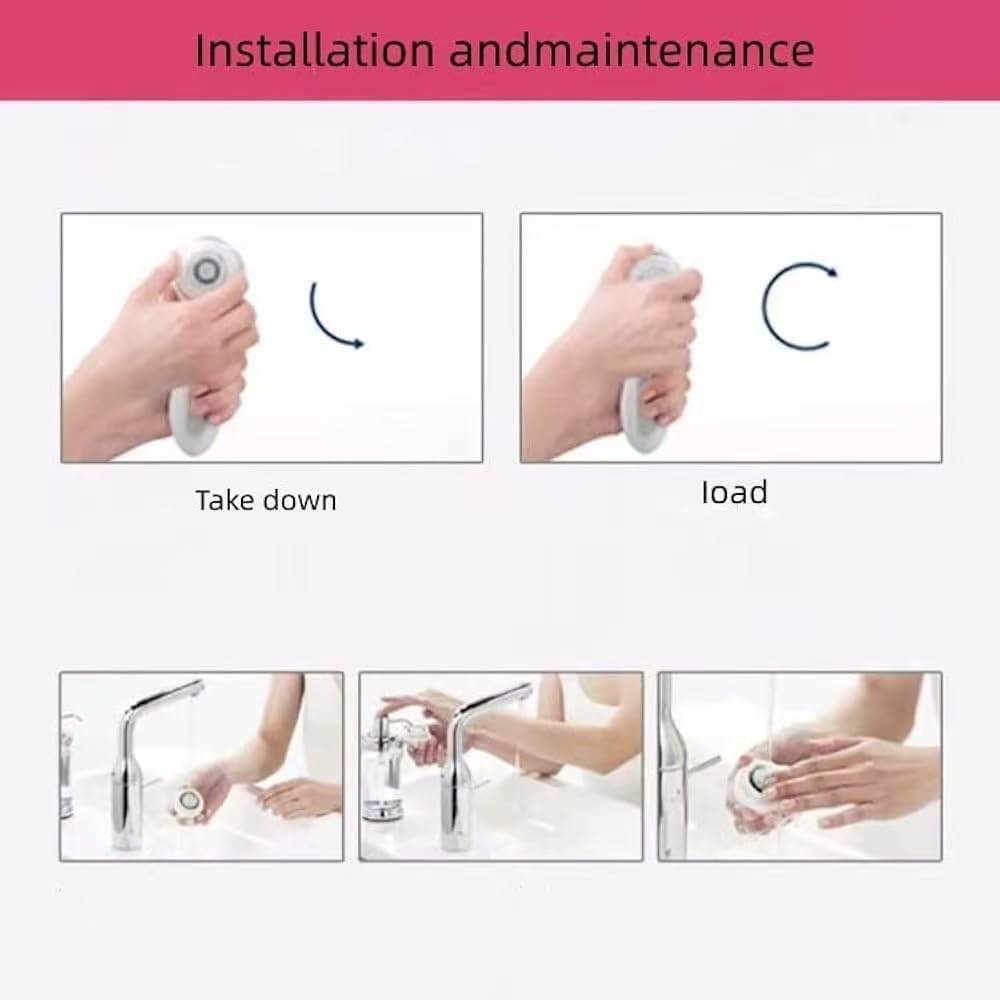Sonic Facial Cleansing Brush, Multi-Functional Electric Facial Cleaner, for Skin Cleansing, Pink