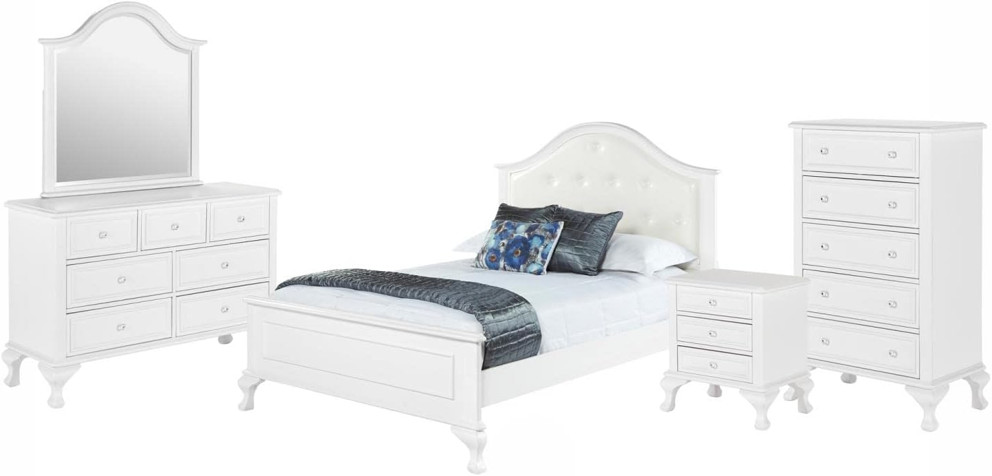 Picket House Furnishings Jenna 5 Piece Full Kids Bedroom Set in White