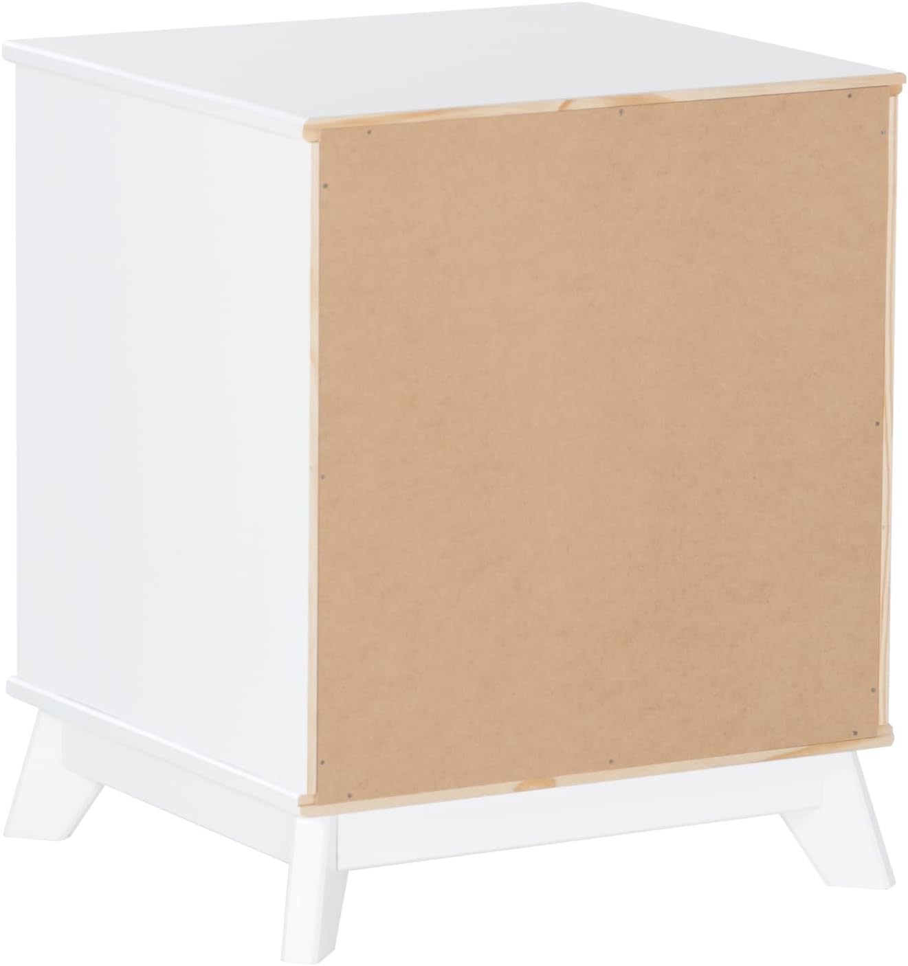 Powell Fordham White Solid Pine Wood Twin Sized Platform Bed with Set of 2 Two Drawer Nightstands