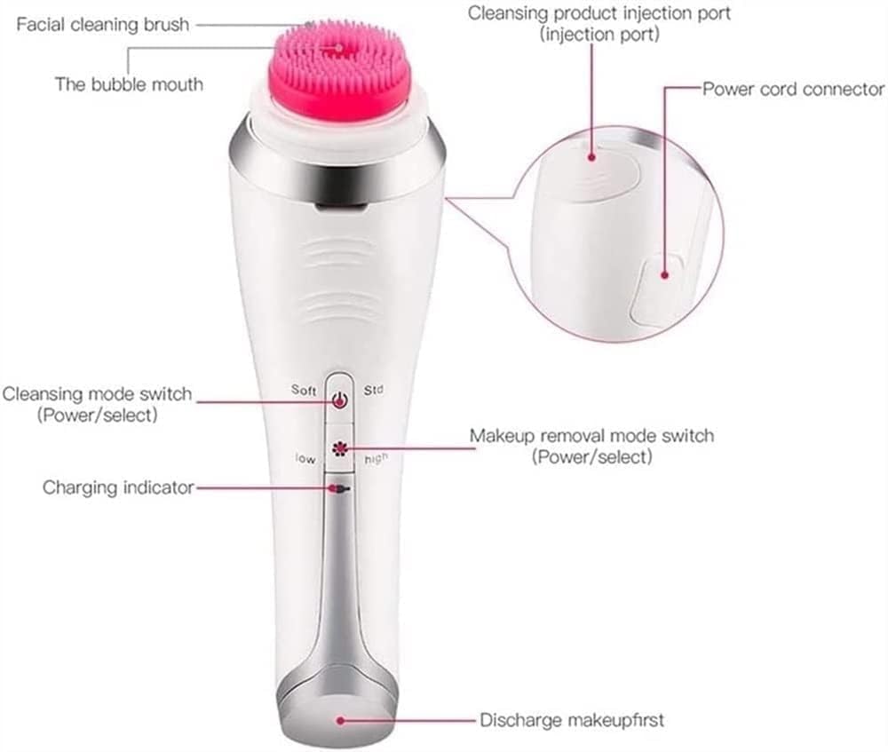 Electric Face Cleansing Brush, Facial Spin Brush with 3 Rotating Brush Heads, Waterproof, USB Rechargeable, Face Brush for Exfoliation and Deep Cleaning The Perfect Ideal Gift