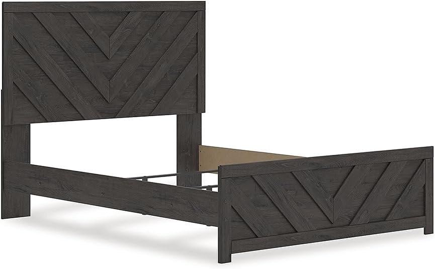 Signature Design by Ashley Prendonea Farmhouse Queen Panel Bed, Foundation or Box Spring Needed, Gray