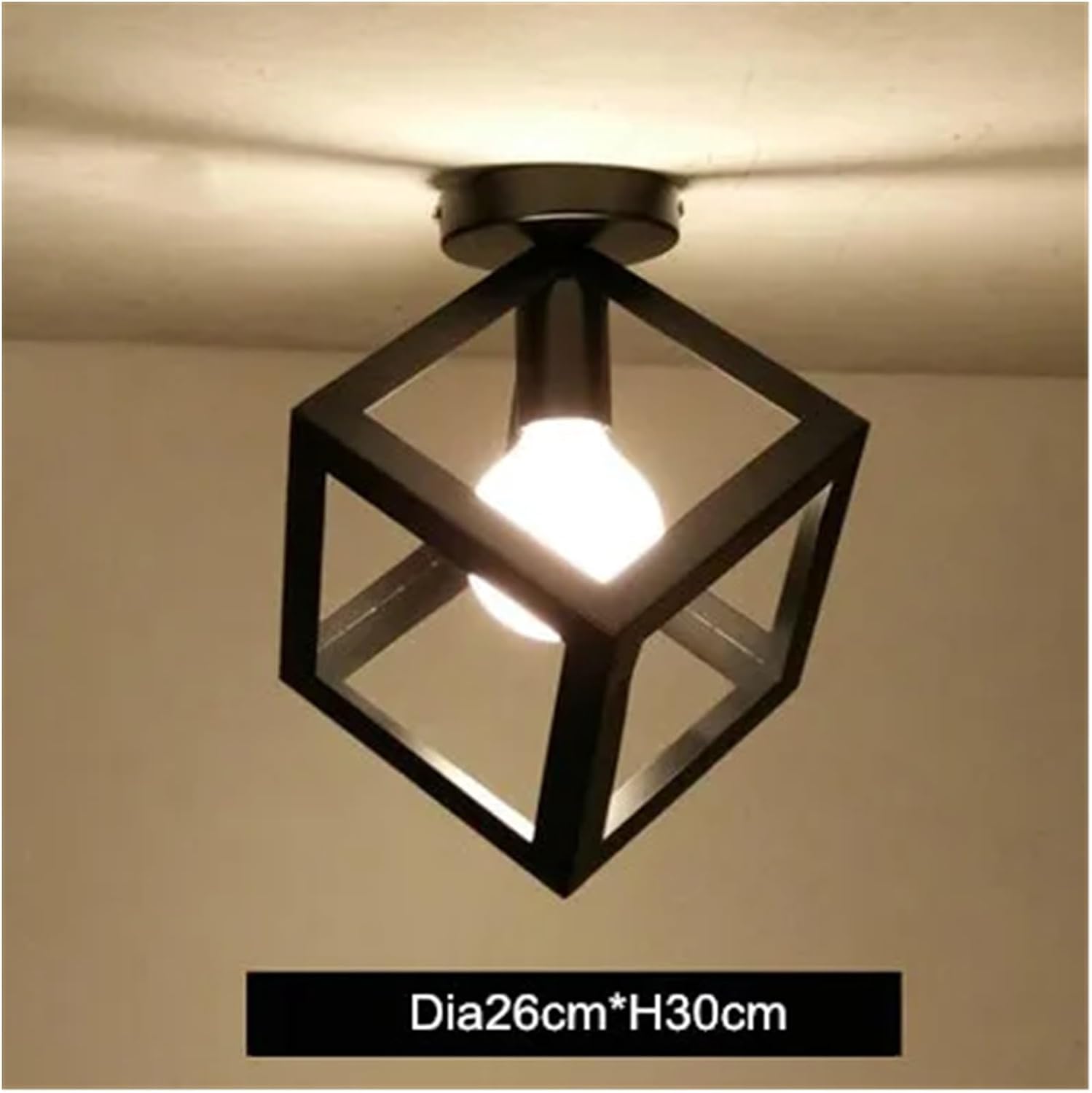 Chandelier, V-intage Ceiling Lights Iron Black Lamp Retro Cage Light Kitchen Fixtures Luminaria Lamparas De Techo Home Lighting(A Style)