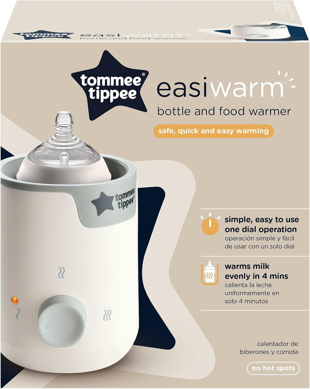 Tommee Tippee Easiwarm Bottle Warmer, Warms Breast Milk and Formula Bottles to Body Temperature in Minutes, Automatic Timer, One-Dial Operation, White (Pack of 6)
