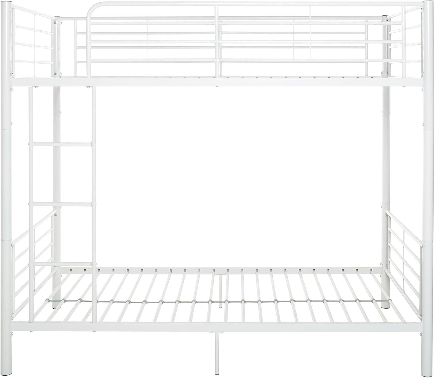 Walker Edison Elodie Urban Industrial Twin Over Twin Metal Bunk Bed, Twin Over Twin, White
