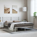 Queen Bed Frame with Headboard Metal Platform Bed Frame White 59.1'x78.7' Steel Construction Sturdy Underbed Storage Space for Bedroom Furniture