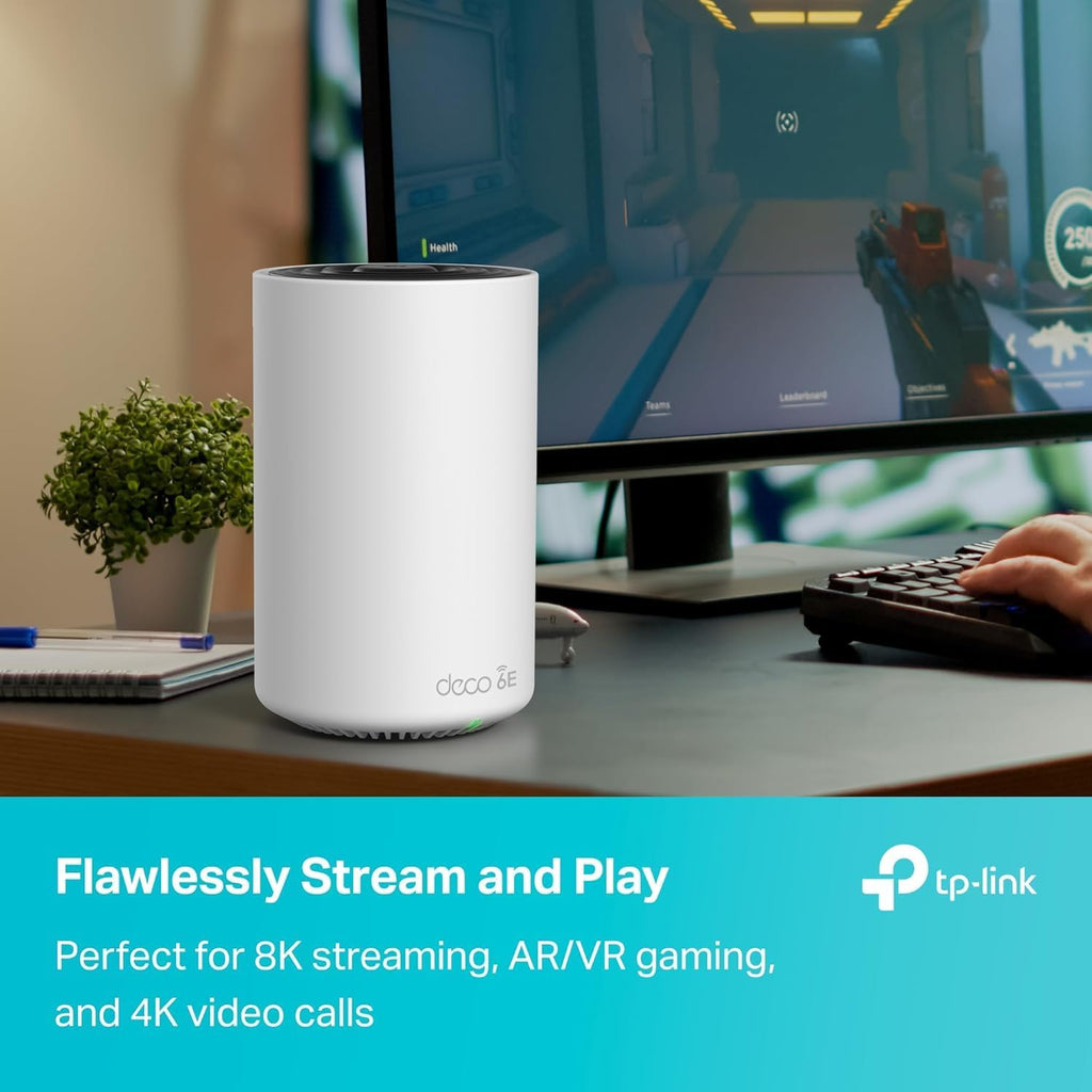 TP-Link Deco XE70 Pro AXE4900 Tri-Band WiFi 6E Mesh WiFi System - 2.5G WAN/LAN Ports, 4.9 Gbps Wi-Fi 5,500 Sq. Ft Coverage, Connect up to 200 Devices, 6 GHz Band, 2-Pack