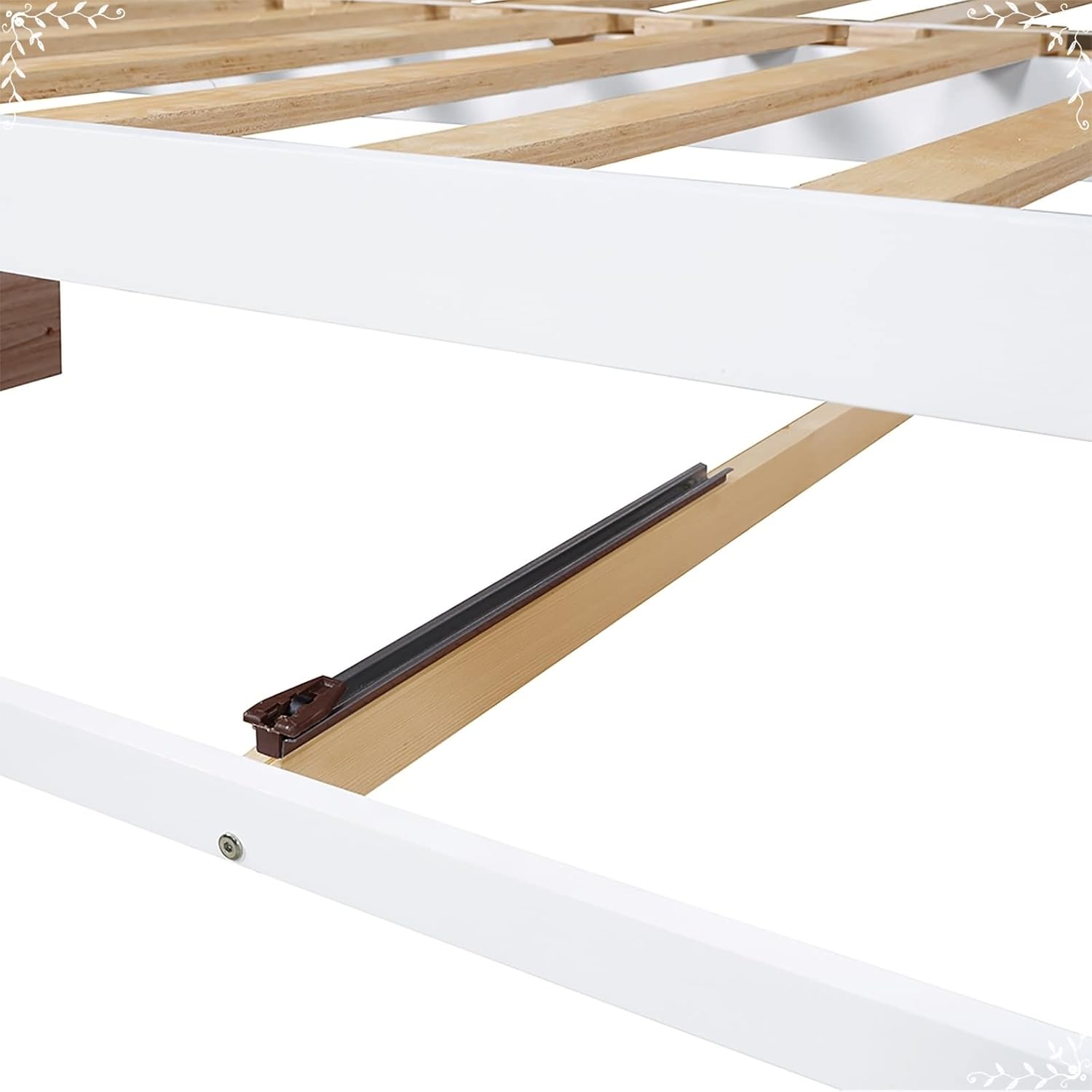 Twin Bed Frame White, Bed Set for Men with 2 Storage Drawers with Solid Wood Slats Daybed for Bedroom Living Room