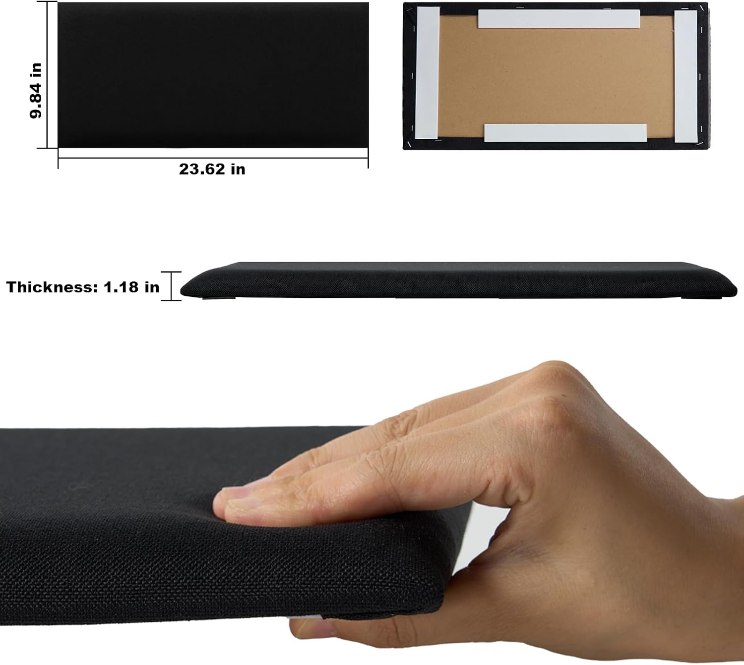 12 Piece Linen Fabric Peel and Stick Headboard, Upholstered Wall Mounted Headboard for Twin, 3D Anti-Collision Soundproof Self-Adhesive Wall Panel for Bedroom 23.62' x 9.84'