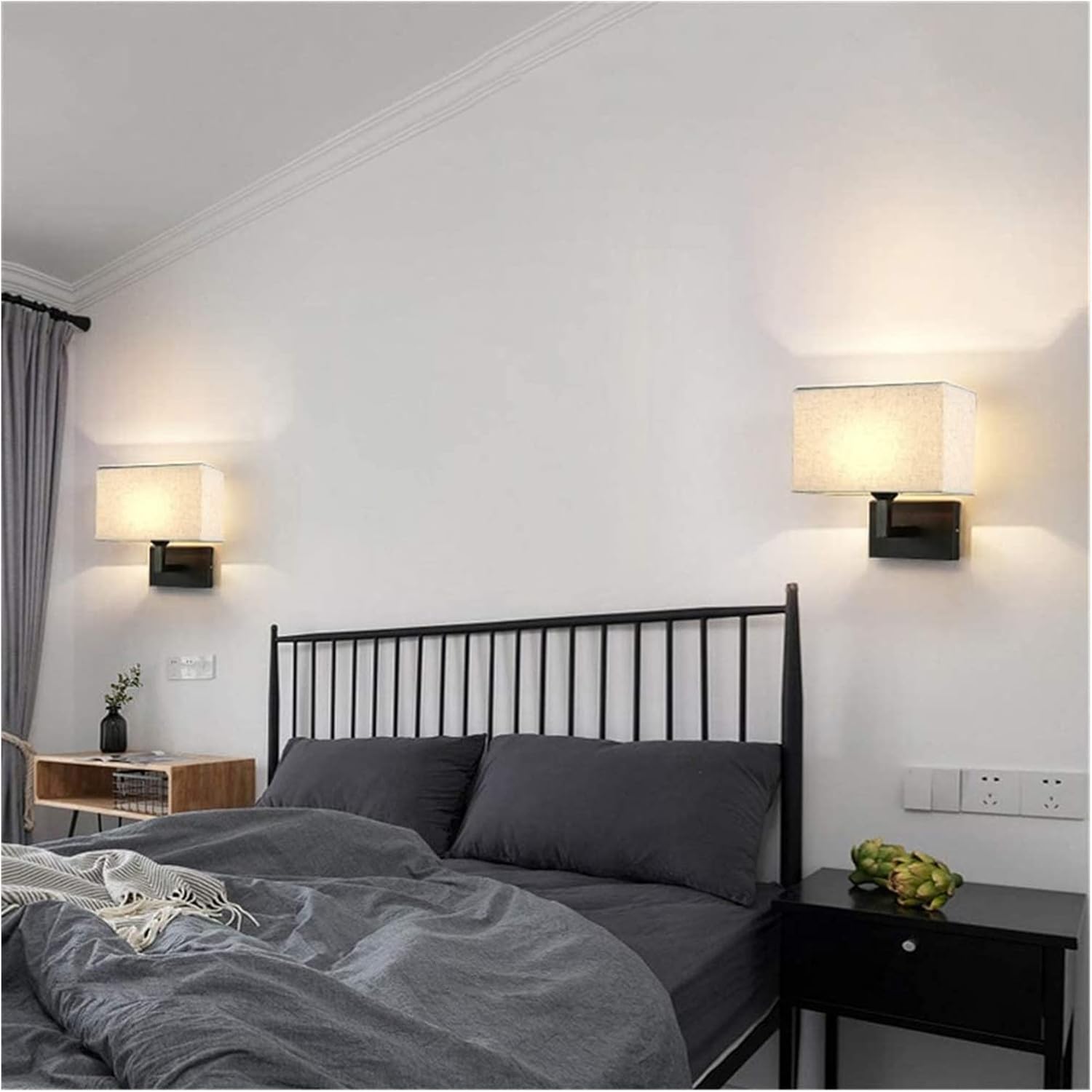 Wall Lamp LED Bedside Reading Light Flexible Neck Wall Lights Indoor E27 Book Light Metal Iron Wall Sconces for Kids Study Bed Bedside Study Office Headboard Lights Fixture