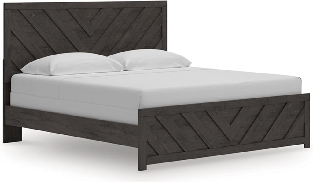Signature Design by Ashley Prendonea Casual King Panel Bed, Foundation or Box Spring Needed, Gray