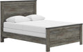 Signature Design by Ashley Frandern Industrial Panel Bed with Nailhead Accents, Foundation or Box Spring Needed, Queen, Gray