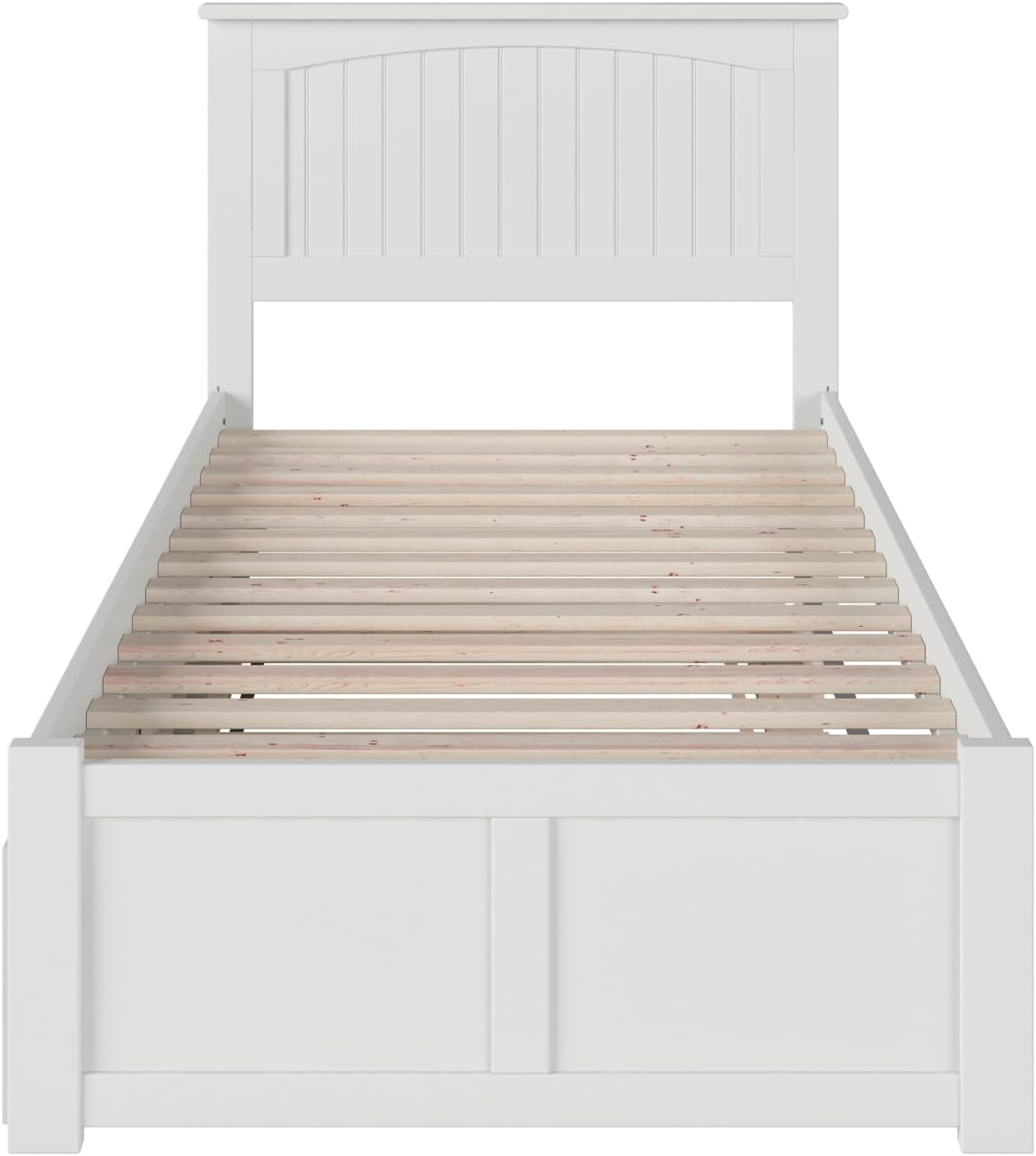 AFI, Nantucket Twin Platform Bed with Footboard & Twin Trundle, White
