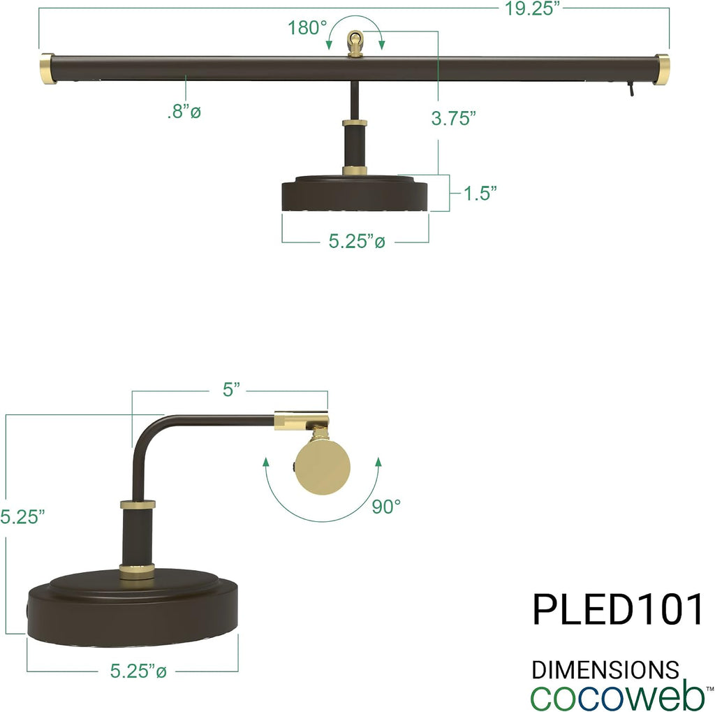 Cocoweb 19' Mahogany Bronze LED Directional Piano Desk Lamp - PLED101MBD (Mahogany Bronze)