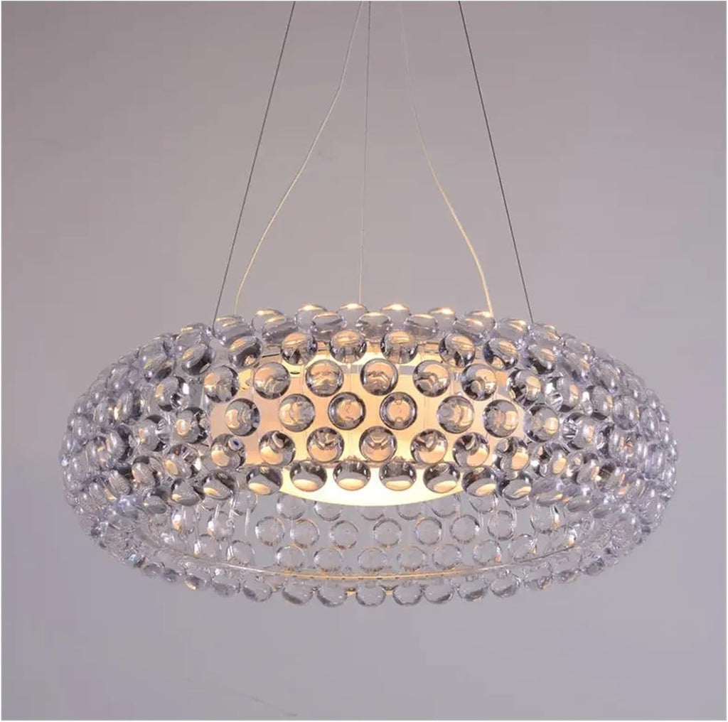 Chandelier, Nordic Foscarini Caboche LED Pendant Light Acrylic Ball Hanging Chandeliers Living Room Restaurant Decor Art Classical Luminaria(Warm,Transparent_Dia 35CM)