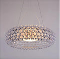 Chandelier, Nordic Foscarini Caboche LED Pendant Light Acrylic Ball Hanging Chandeliers Living Room Restaurant Decor Art Classical Luminaria(Warm,Transparent_Dia 35CM)