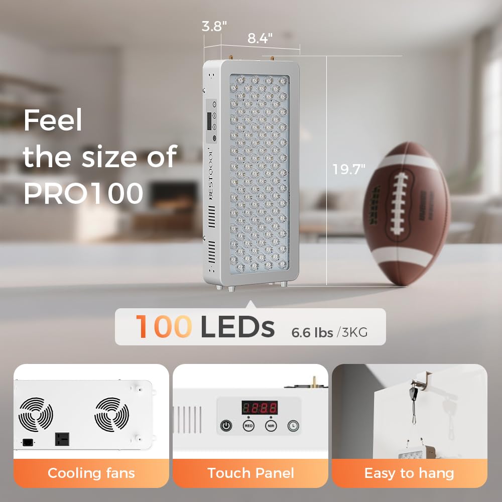 BestQool Red Light Therapy for face Body, 4 Wavelengths Infrared Red Light Therapy Panel, 100 Elite Grade Dual Chip LEDs, High Power Infrared Light Therapy Lamp, Modular Design. 160W