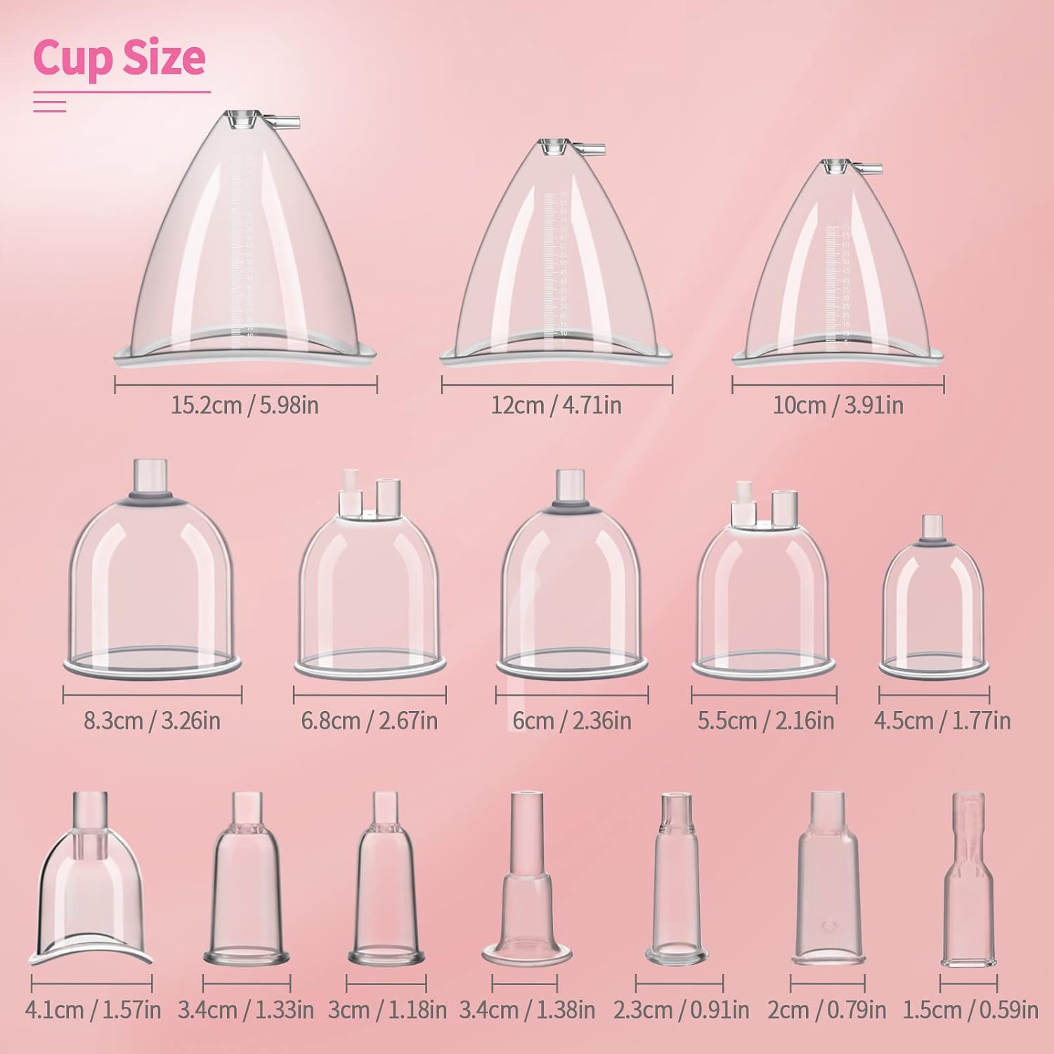 Beauty Star Vacuum Therapy Cupping Machine, Multifunctional Body, Back, Face Massage Care Machine Adjustable Suction (0-70 cmHg) with 30 Cups and 3 Gua Sha Pumps (Max Cups 1200ML)
