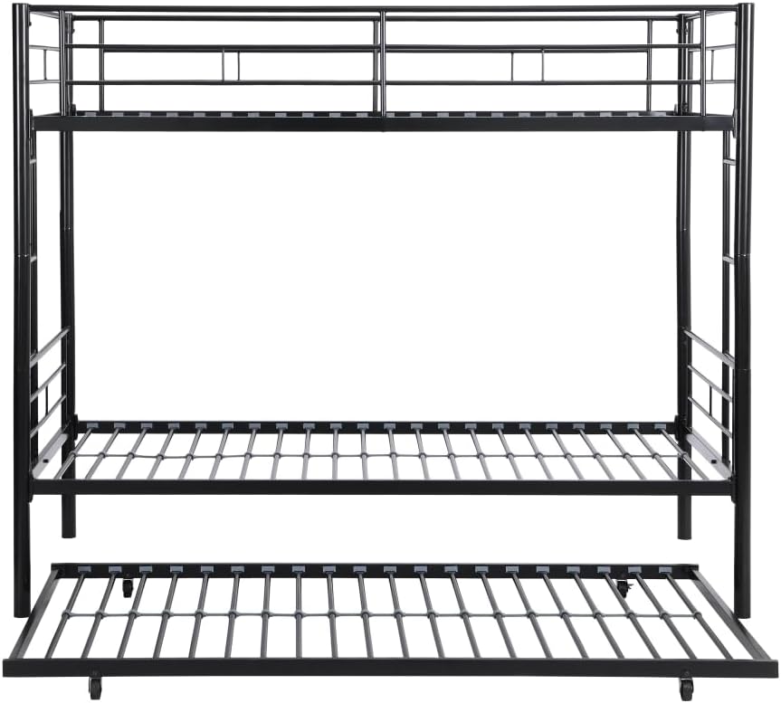 BUNK Bed Pink Twin Over Twin (Black + Metal-1)