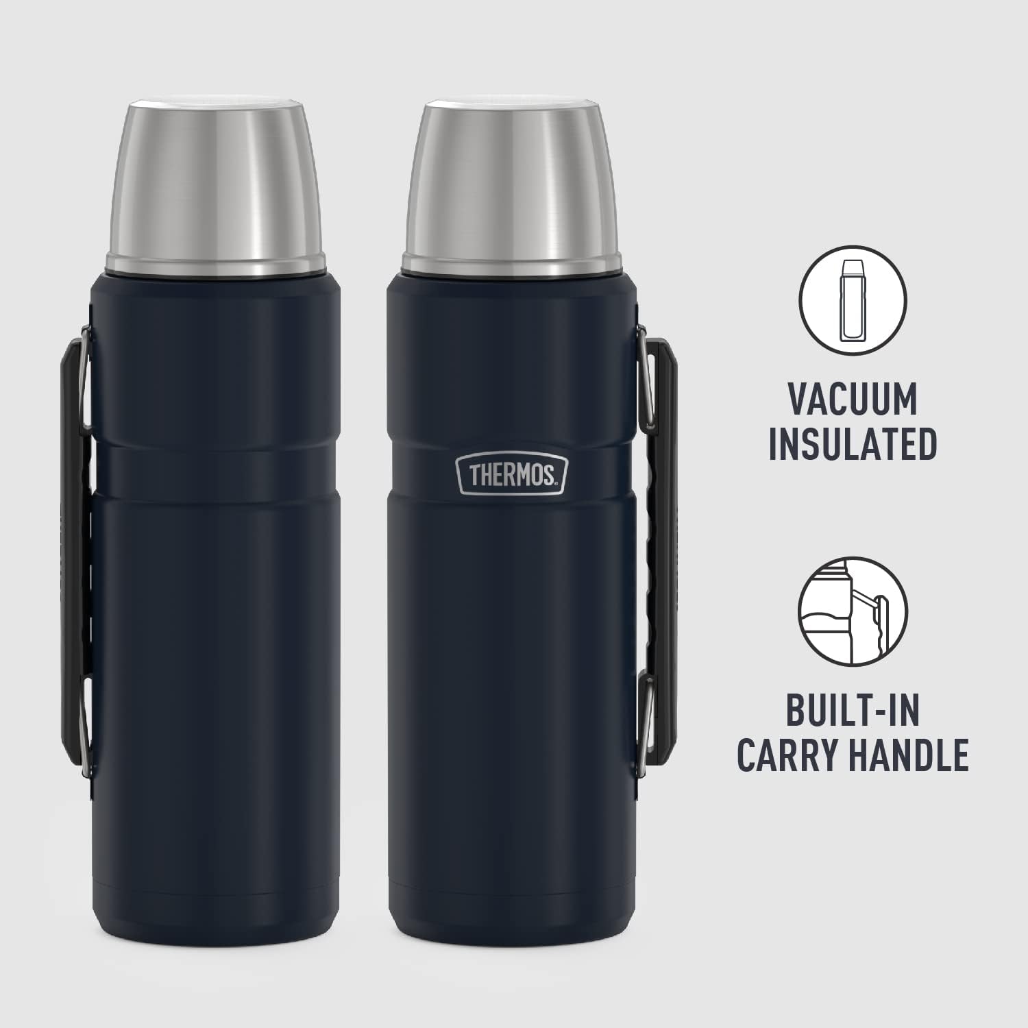 THERMOS Stainless King Vacuum-Insulated Beverage Bottle,40 Ounce,Midnight Blue,(Pack of 4)