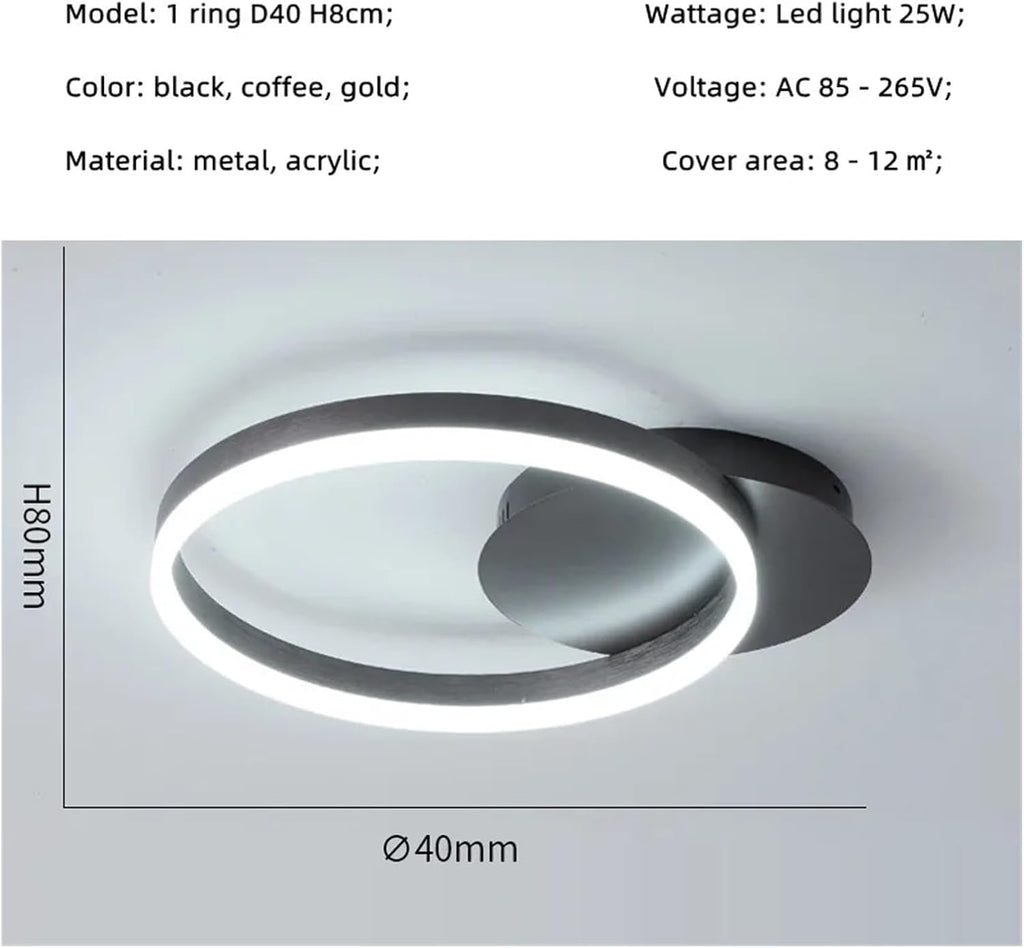 Modern Painted Circle Led Ceiling Chandelier Living Room Ring Mounted Ceiling Lights Acrylic Nordic Ceiling Lamp Led Luminarias