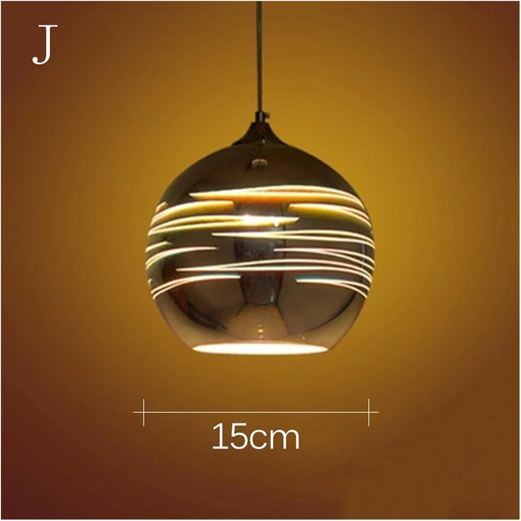 Chandelier, Nordic Colorful Glass Pendant Lights for Furniture Living Room Chandelier Decoration Modern 3D Shade Lamp Luminarias(J-15CM)