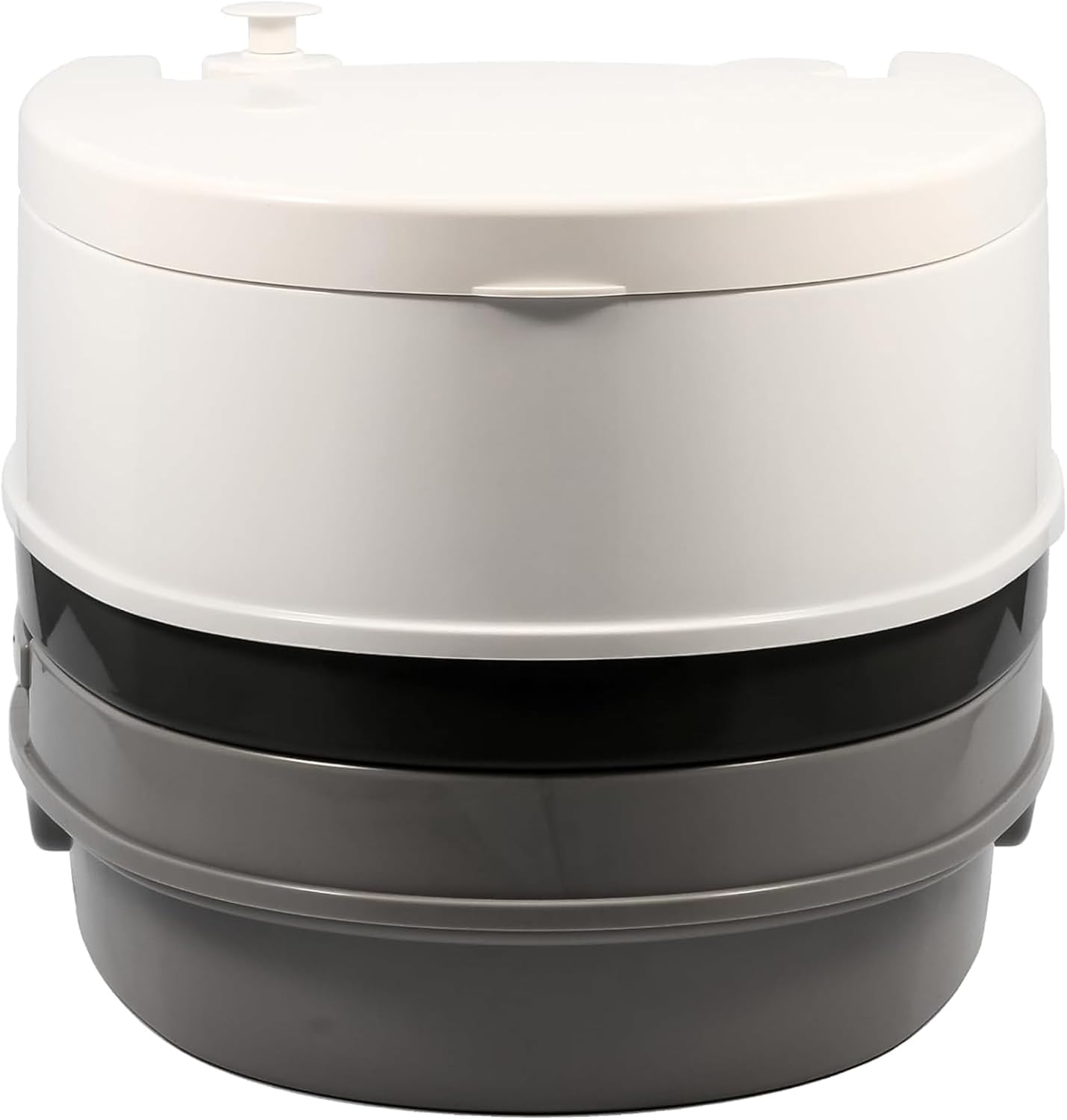 Camco RV Premium Travel Toilet - Features a 5.3-Gallon Detachable Holding Tank, Pump Flush Design & Spring-Loaded Latch (41535)