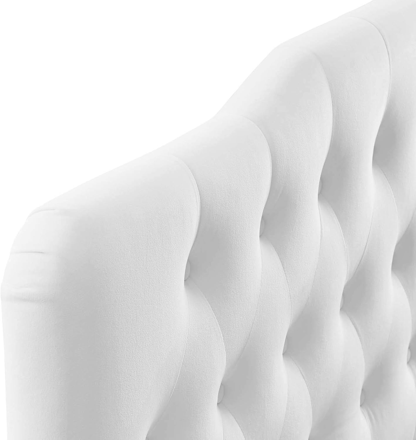 Modway Annabel Diamond Tufted Performance Velvet Queen Headboard in White