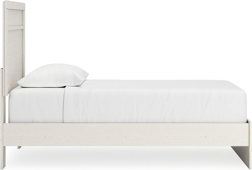 Signature Design by Ashley Stelsie Farmhouse Twin Panel Bed, Foundation or Box Spring Needed, White