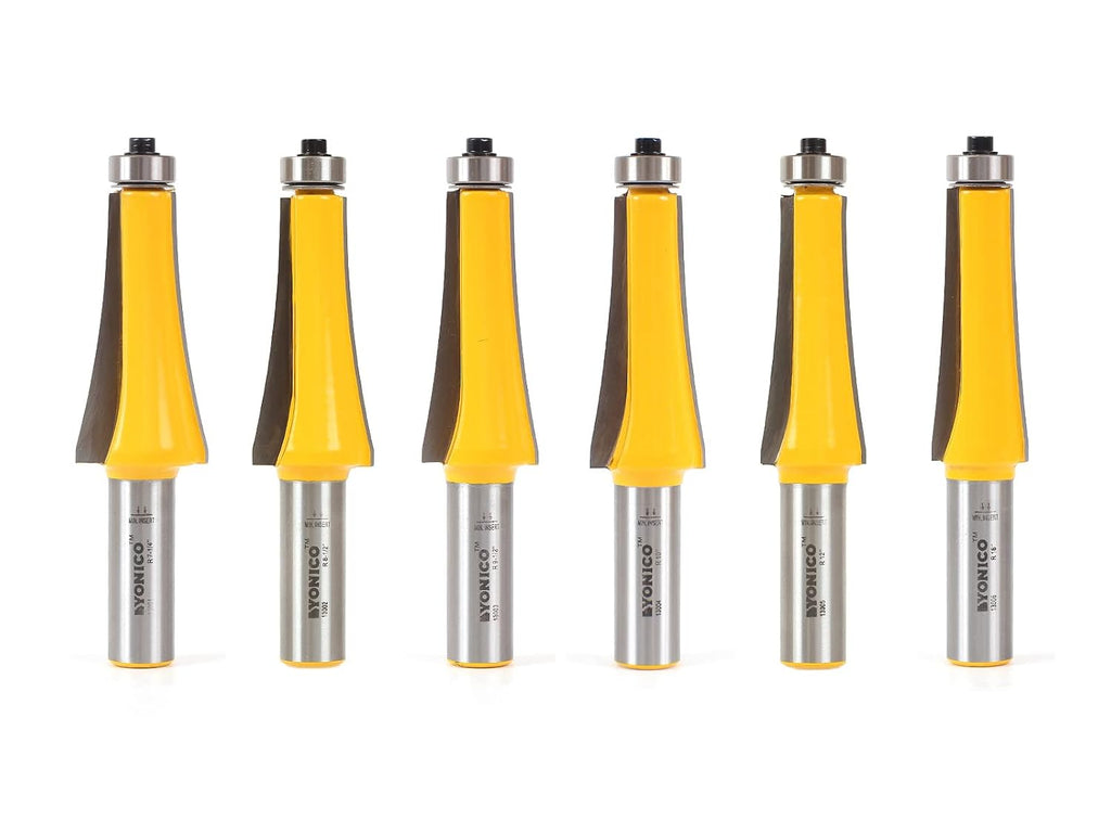 YONICO Guitar Finger Board Radiusing Router Bit Set 6 Bit 1/2-Inch Shank 13601