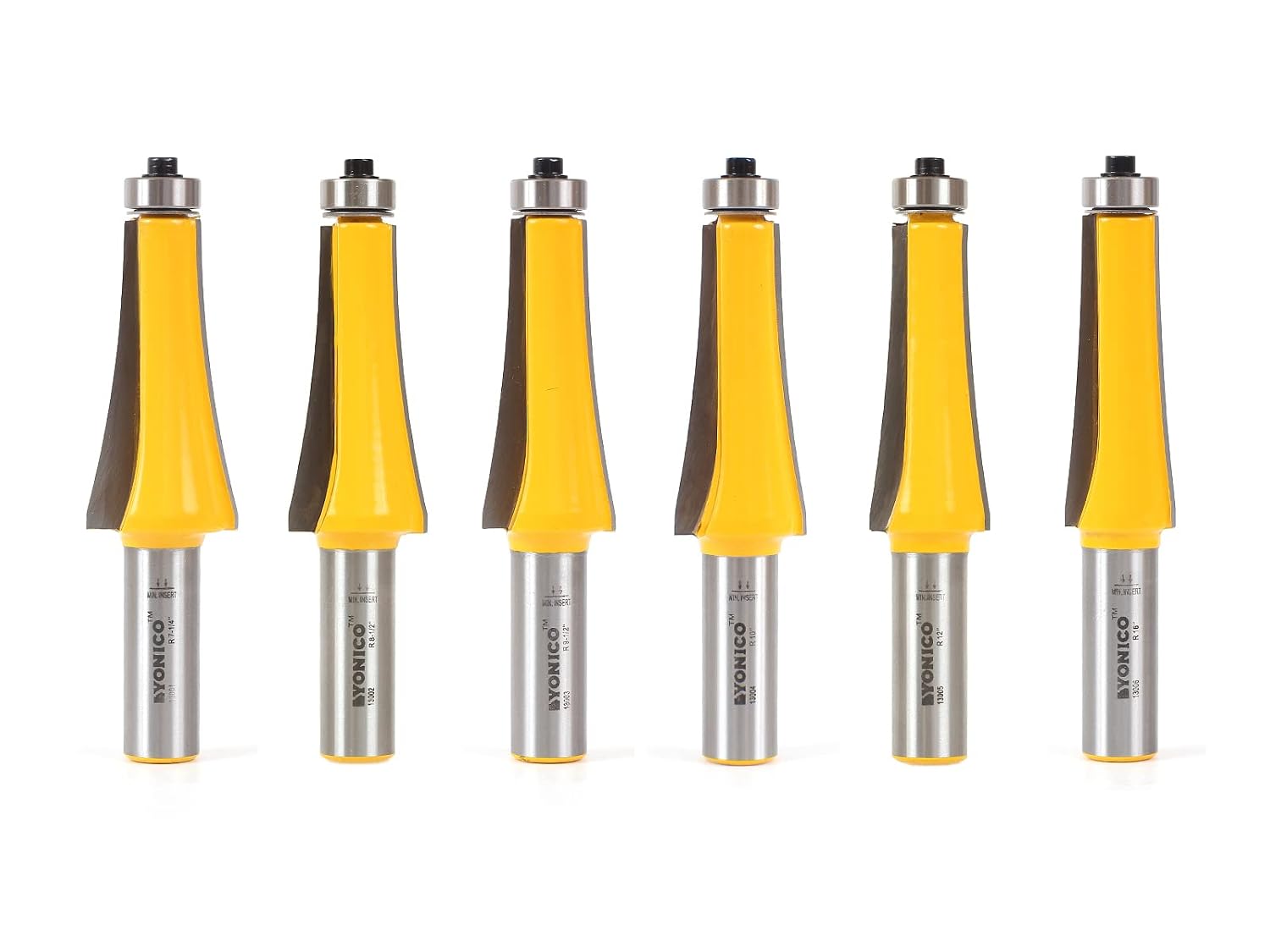YONICO Guitar Finger Board Radiusing Router Bit Set 6 Bit 1/2-Inch Shank 13601