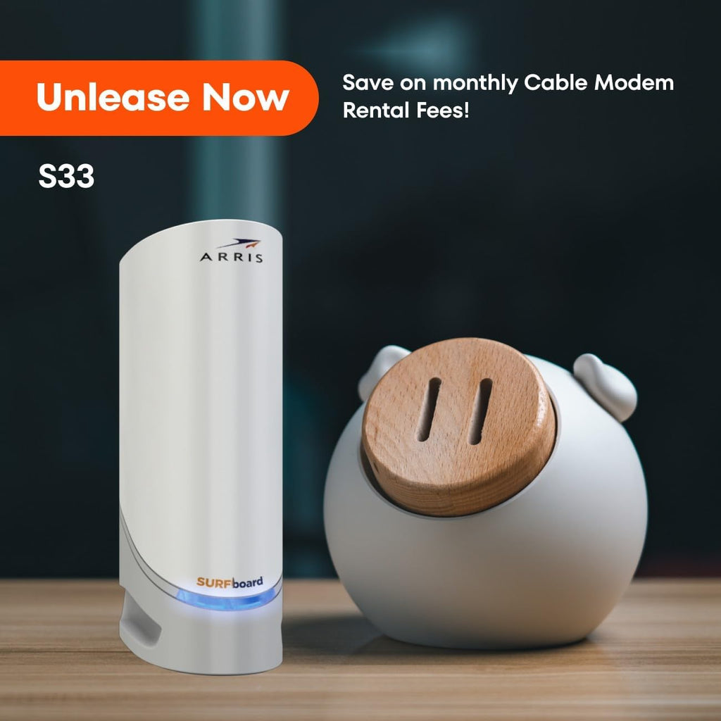 ARRIS SURFboard S33 DOCSIS 3.1 Multi‑Gig Cable Modem | 2.5Gbps + 1Gbps Ethernet Ports | Works with Xfinity, Cox, Spectrum | For Cable Internet Plans up to 2.5Gbps | Modem Only, Router Required