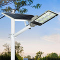 8000W LED Solar Street Lights Outdoor, Dusk to Dawn Security Flood Light with Remote Control & Pole, Wireless, Waterproof, Perfect for Yard, Parking lot, Street, Garden and Garage