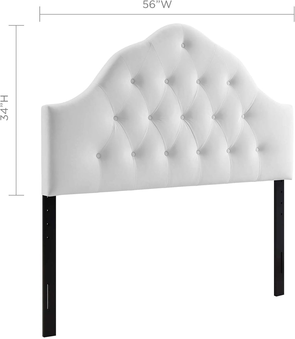 Modway Sovereign Full Diamond Tufted Performance Velvet Headboard, White