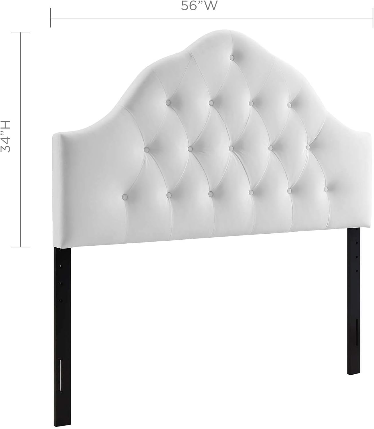 Modway Sovereign Full Diamond Tufted Performance Velvet Headboard, White