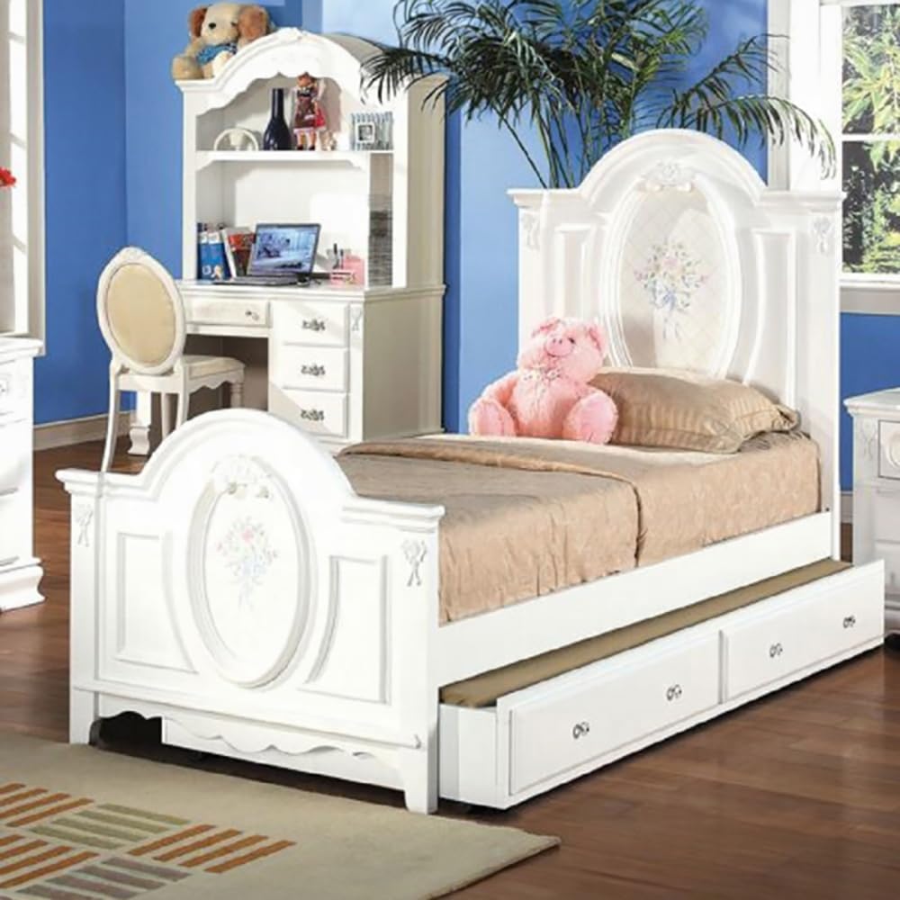 Acme Flora Wooden Twin Bed in White