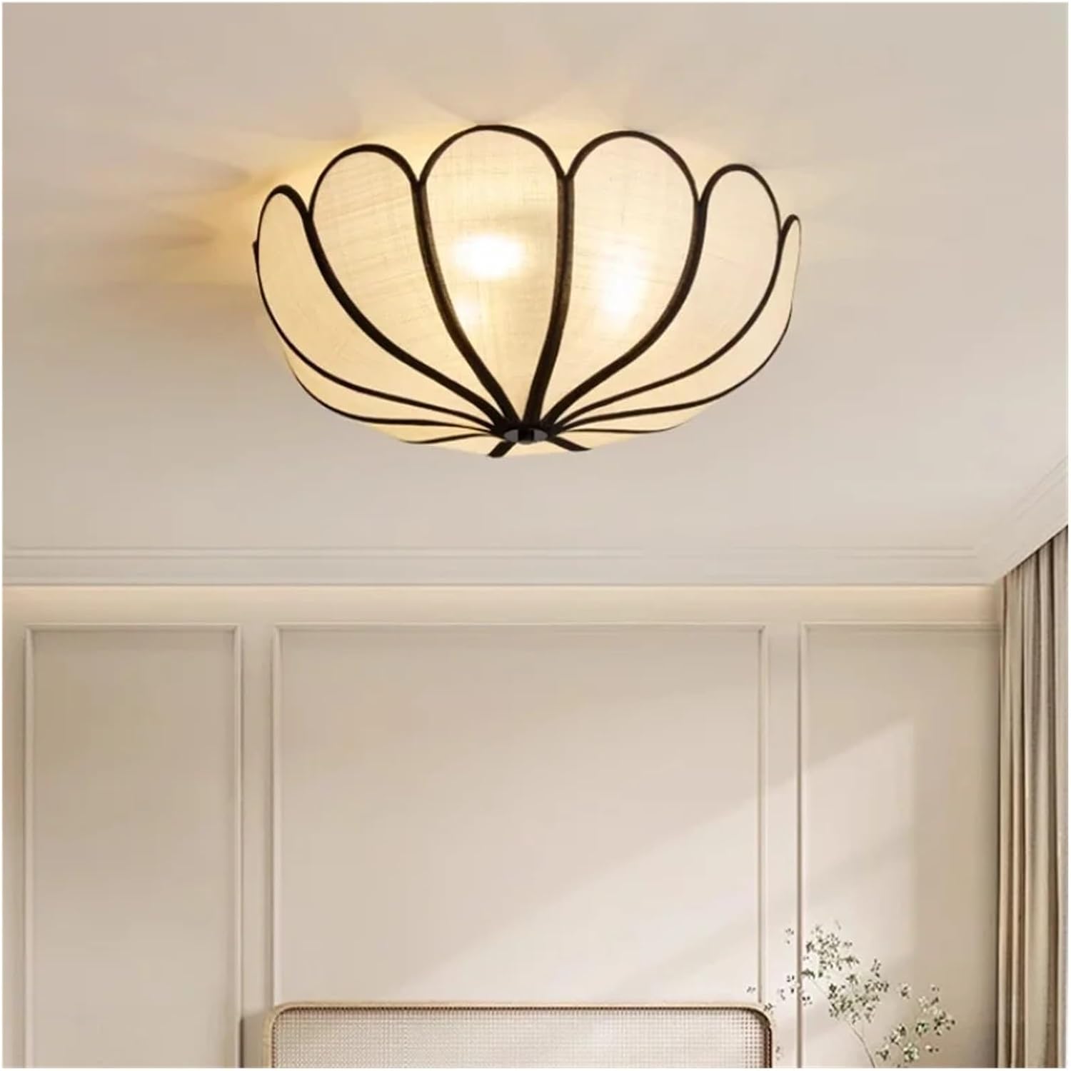 Nordic Ceiling Lamp Bedroom Romantic Ceiling Light Flower Creamy Petals Mounted Lamparas Led Luminarias