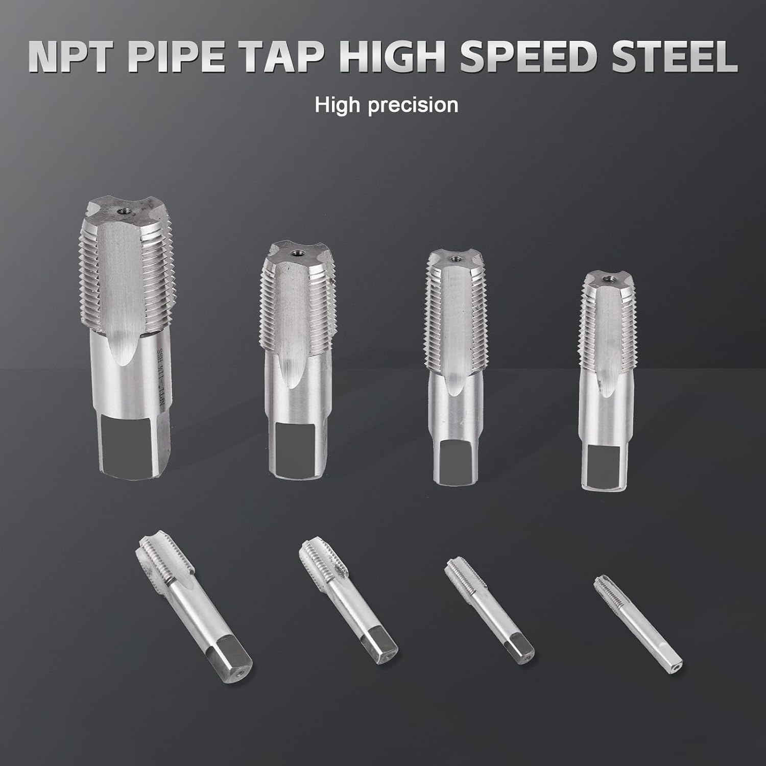 NPT Pipe Tap and Die Set, Hex Die Set 1/16', 1/8', 1/4', 3/8', 1/2', 3/4' and 1', 15pcs High Speed Steel Taps & Dies with Storage Case