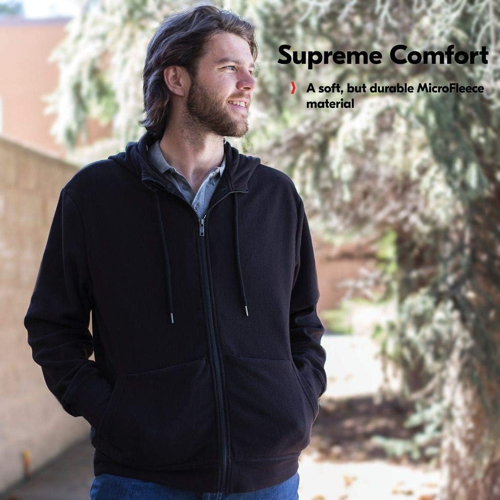 SCOTTeVEST Cotton Hoodie for Men - 21 Hidden Pockets - Lightweight Zip Up Sweatshirt for Travel & More